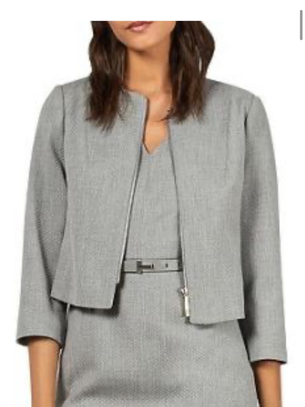 Ted Baker London Light Gray Cropped Jacket Size 0